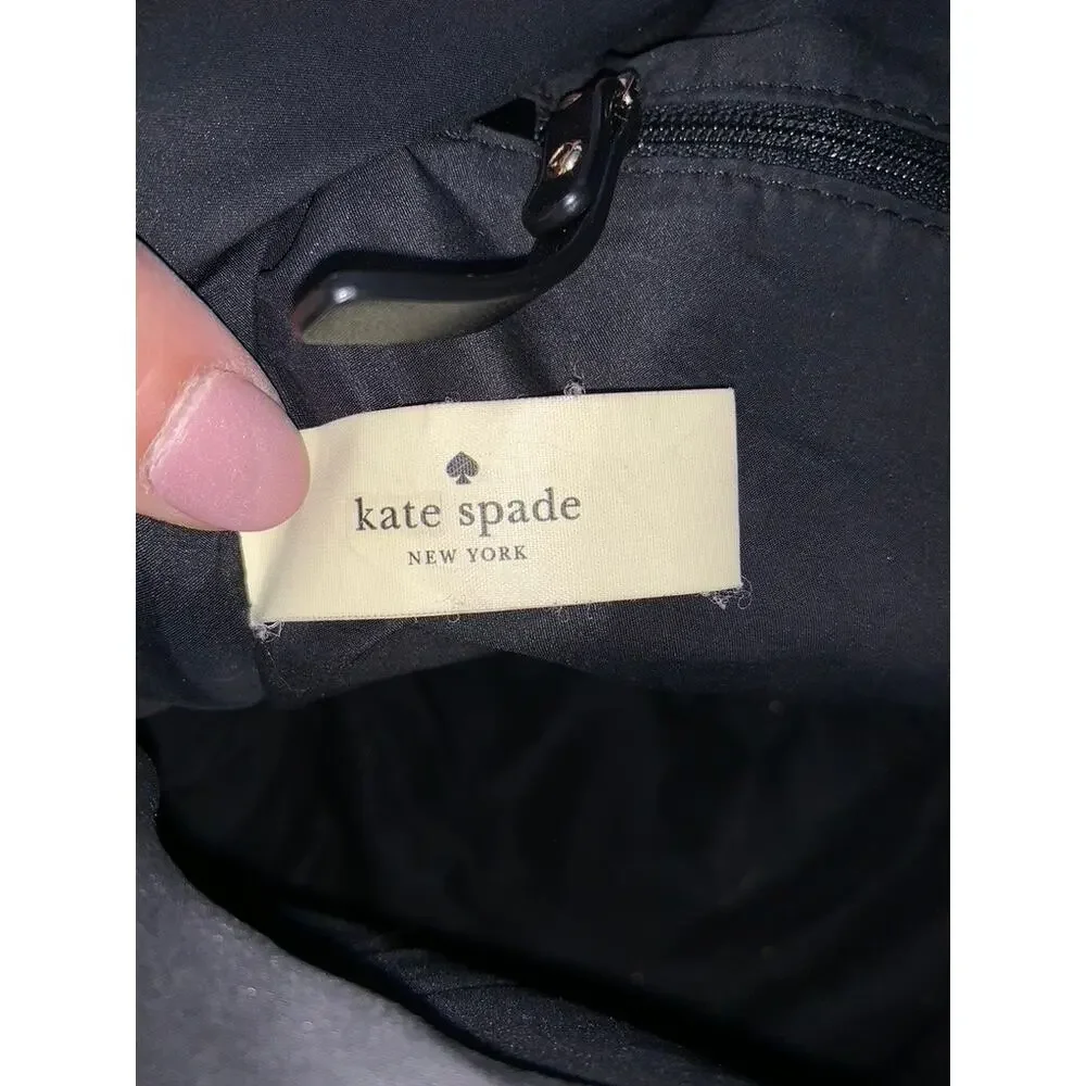 Kate Spade Quilted Nylon Backpack Black Adjustable Straps Women's Bag‎
